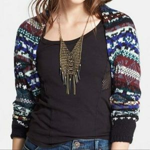 Free People Cardigan Carnival Shrug Fairisle Crop